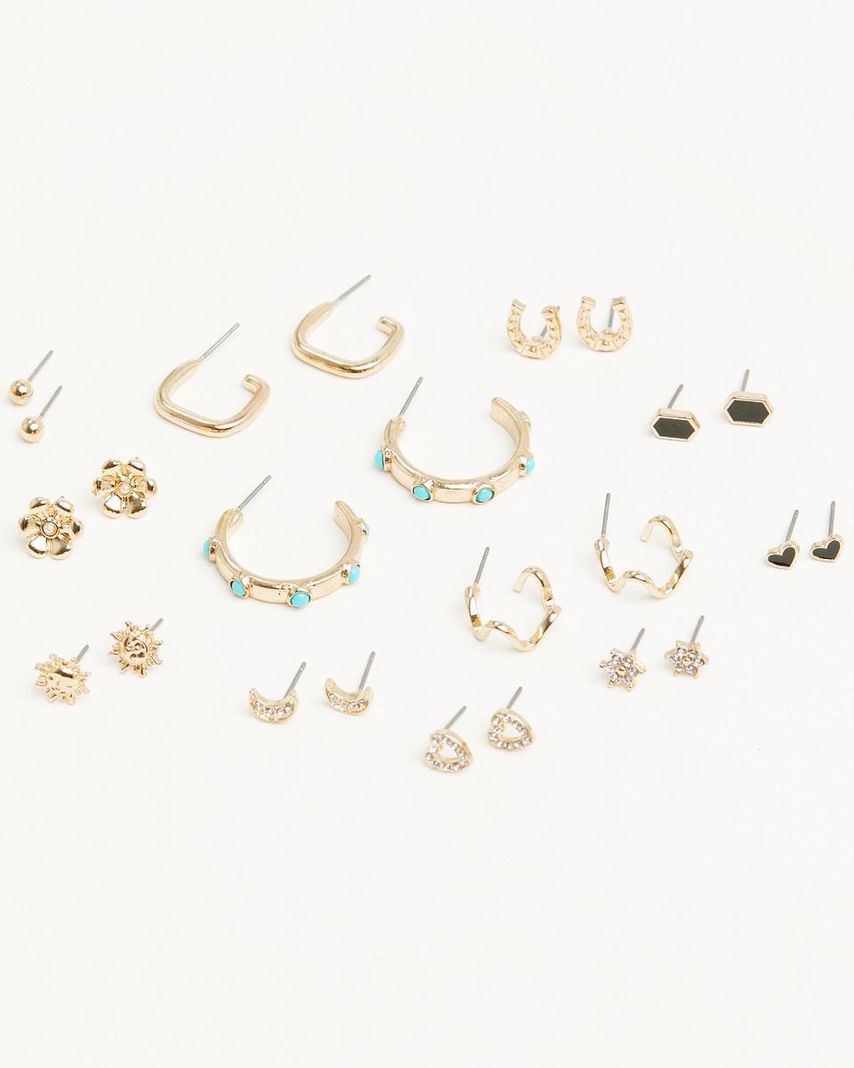Women's Hoop Earring Set - 12 Piece