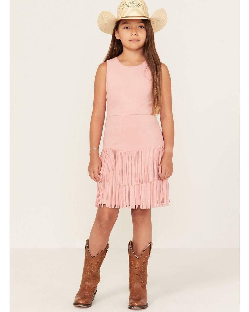 Girls' Faux Suede Fringe Mini Dress