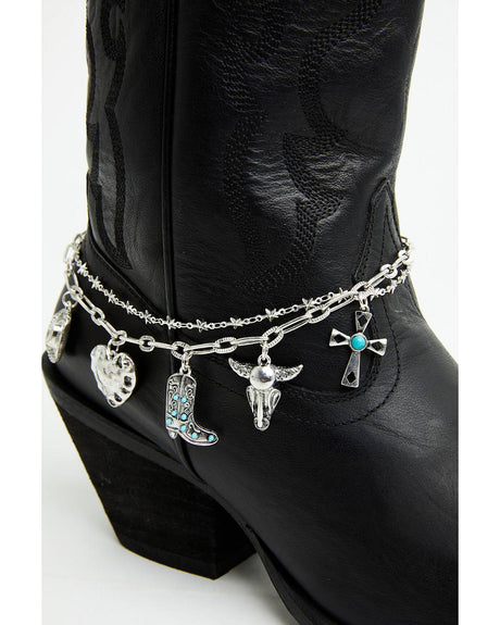 Women's Layered Charm Boot Jewelry