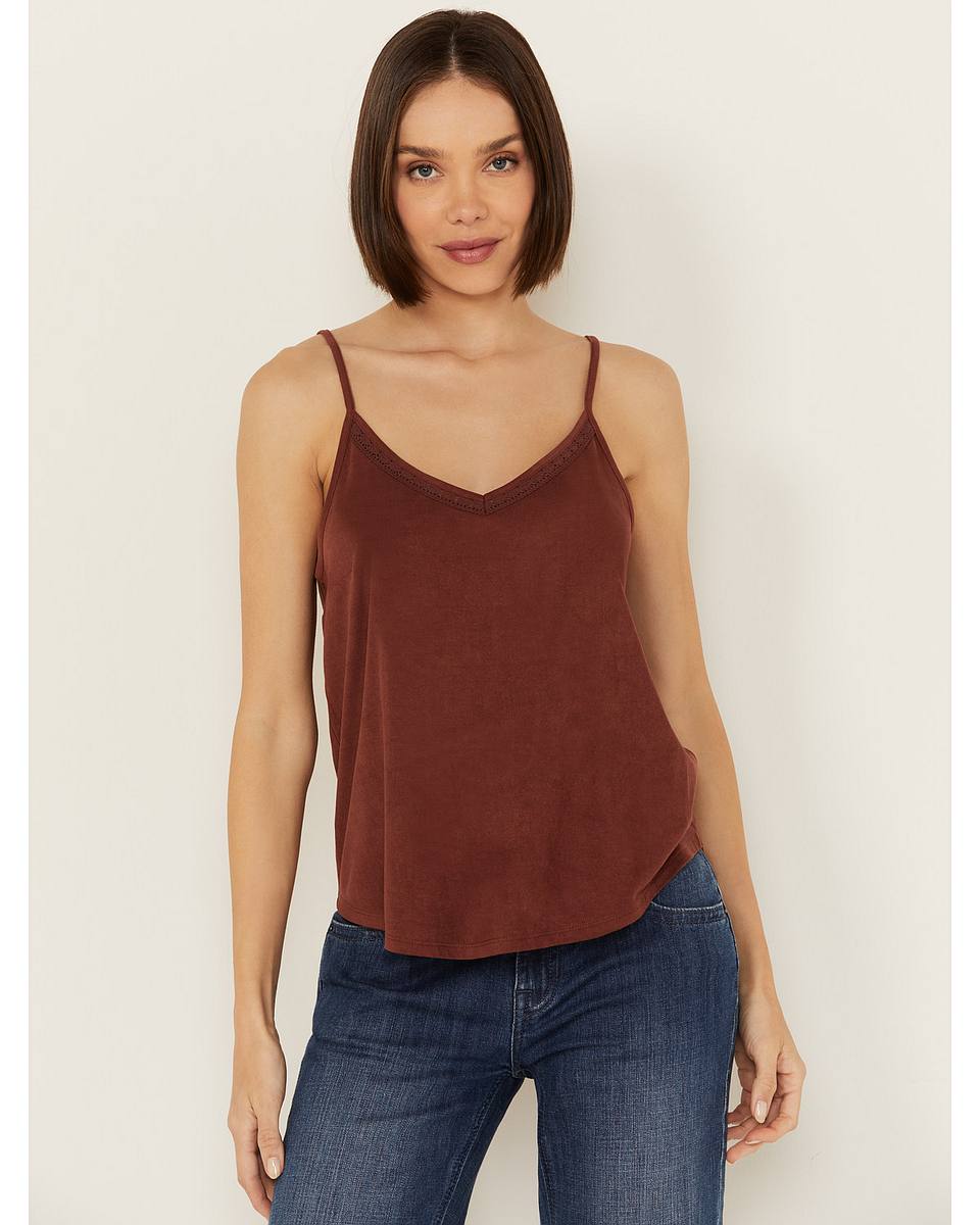 Women's Crochet Trim Faux Suede Cami – Shyanne