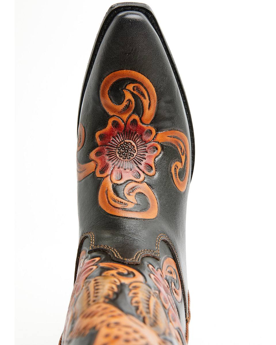 Women's Aleena Tooled Floral Western Boots - Snip Toe – Shyanne