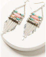 Women's Bead Metal Fringe Drop Earrings