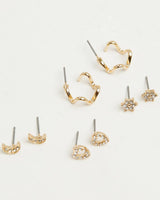 Women's Hoop Earring Set - 12 Piece