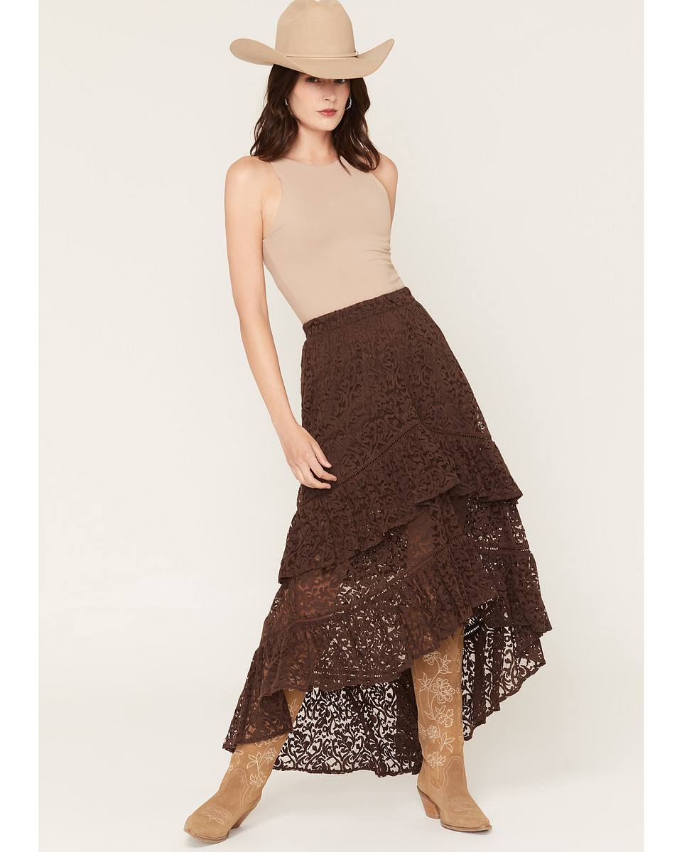 Women's Mae High-Low Lace Midi Skirt – Shyanne