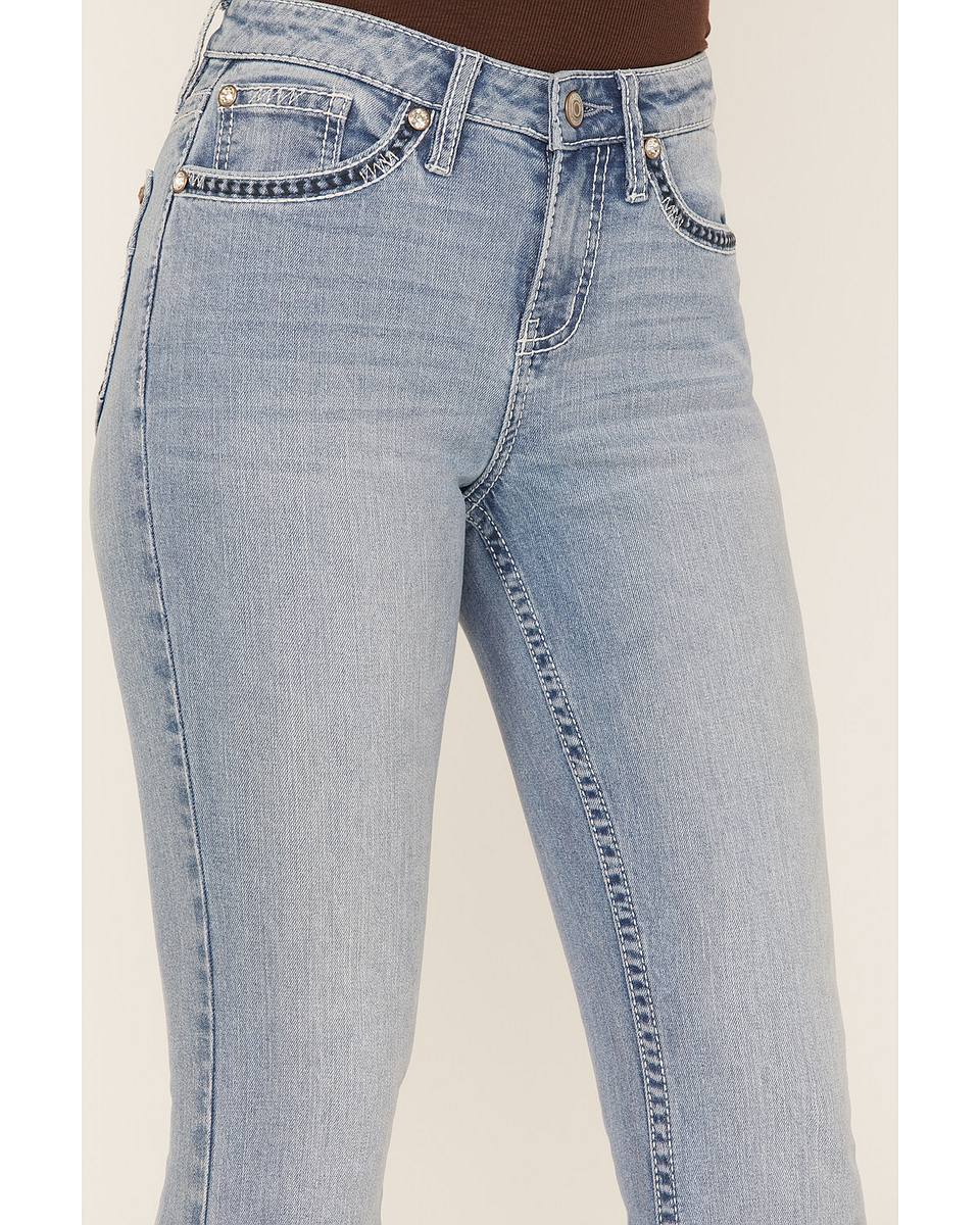 Women's Light Wash Mid Rise Bootcut Stretch Denim Jeans – Shyanne
